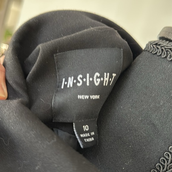 SASSY black military band style mesh trim blazer with ruffle accents - Picture 2 of 6